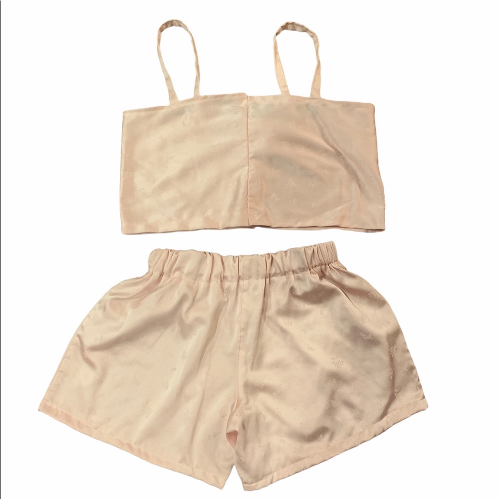 Baby Pink Silk Lounge Set (with mask & scrunchie)